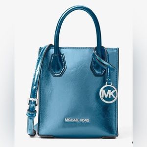 Michael Kors Mercer Extra Small Patent Crossbody Bag.